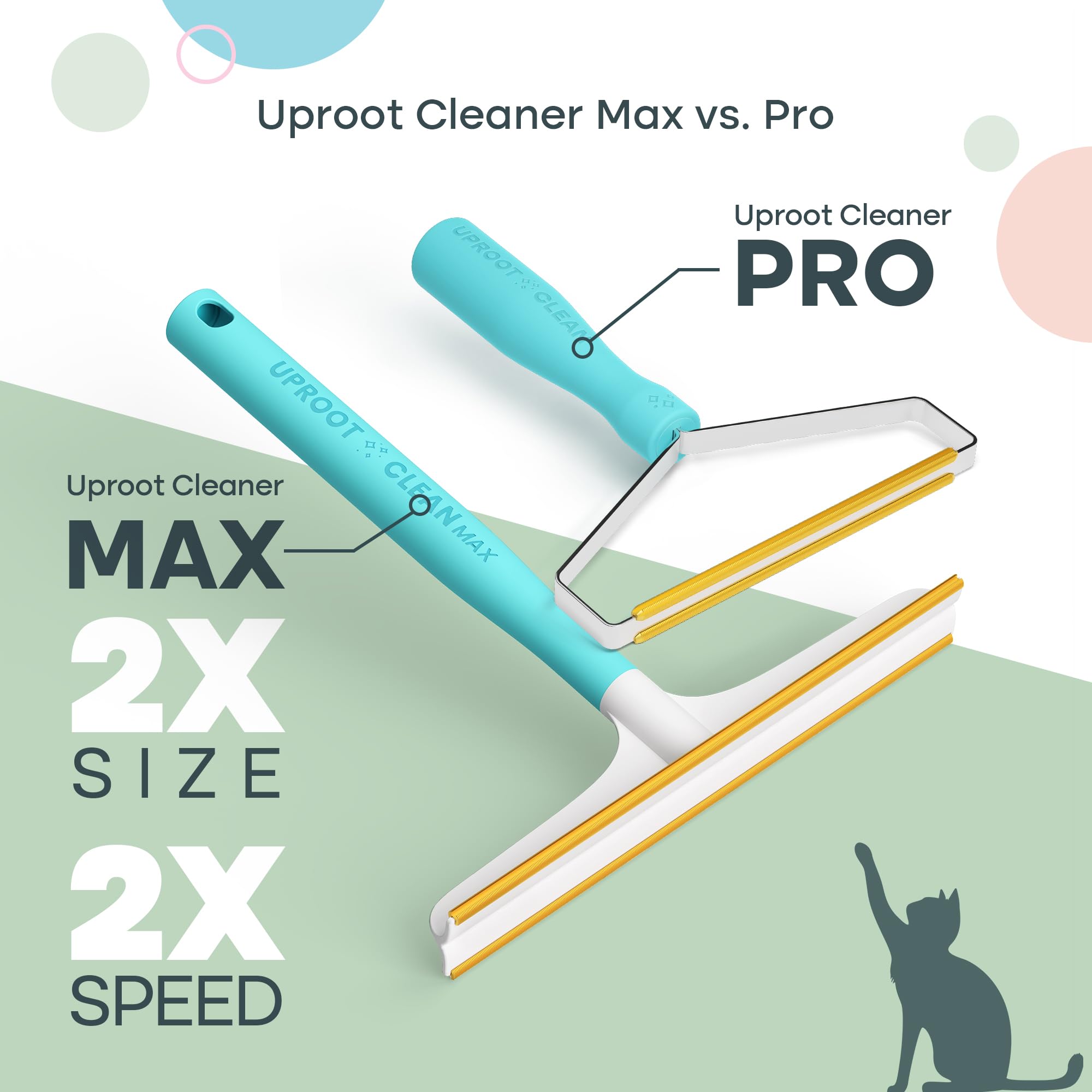 Uproot Clean Max dog hair remover on sofa highlights effortless upholstery lint removal