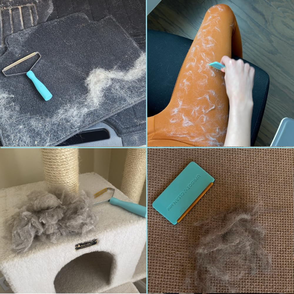 Uproot Clean Pro works on a rug to pick up embedded pet hair.