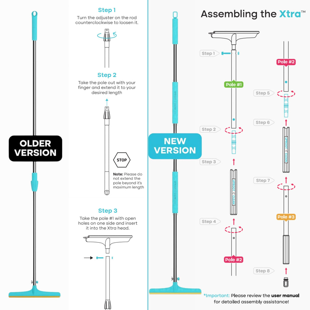Uproot Cleaner bundle setup demonstrates easy 1-2-3 assembly.