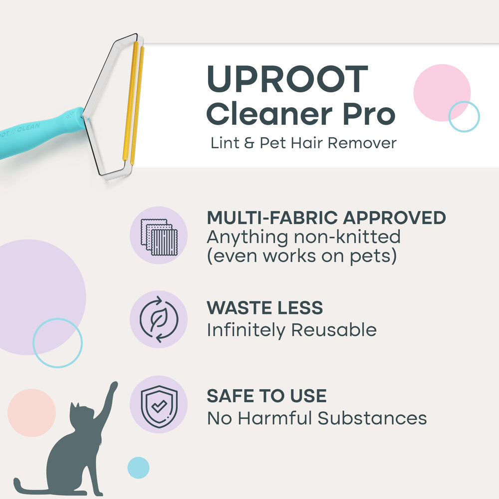 Uproot Cleaner Pro carpet rug fur removal; quick pickup of loose fibers.