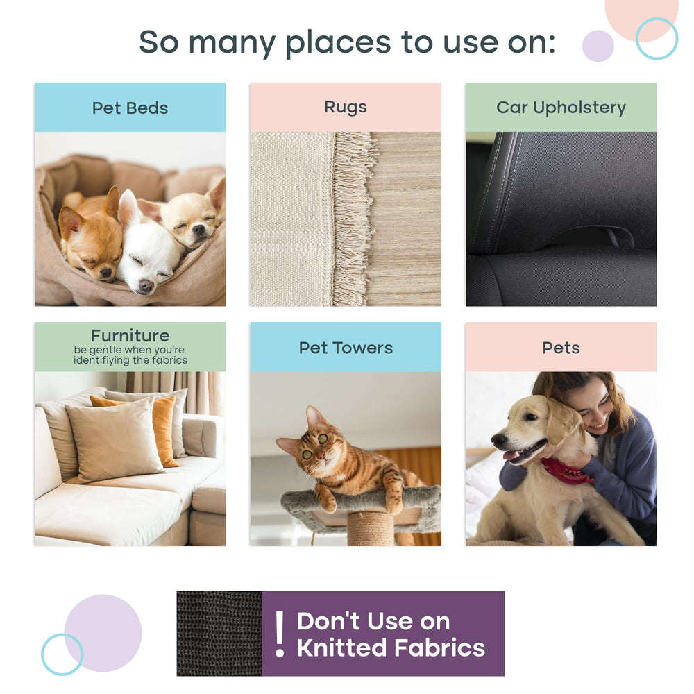 Uproot Cleaner Pro on couch removing fur for a cleaner living space