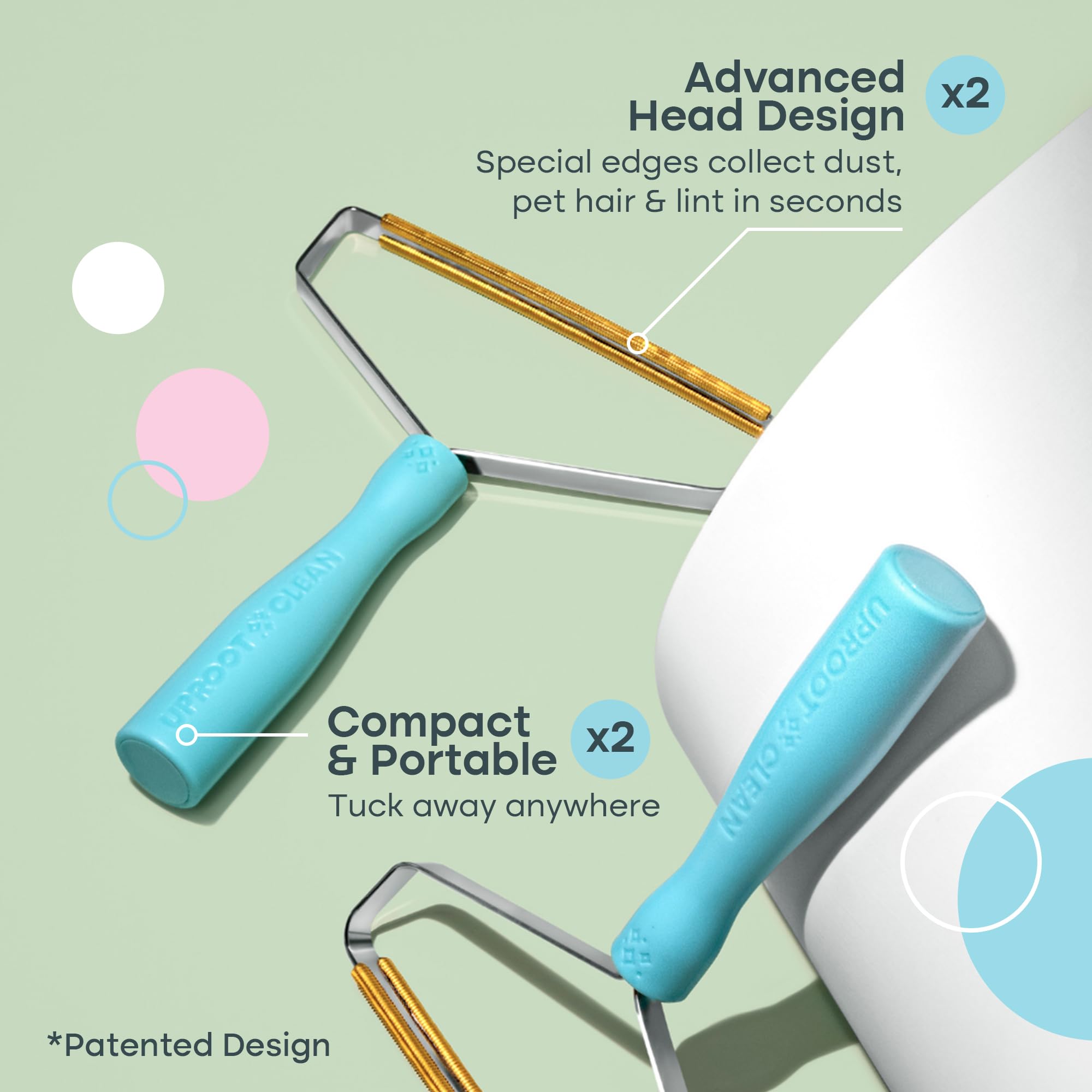 Uproot Cleaner Pro edge-design closeup preserves fabric while removing hair