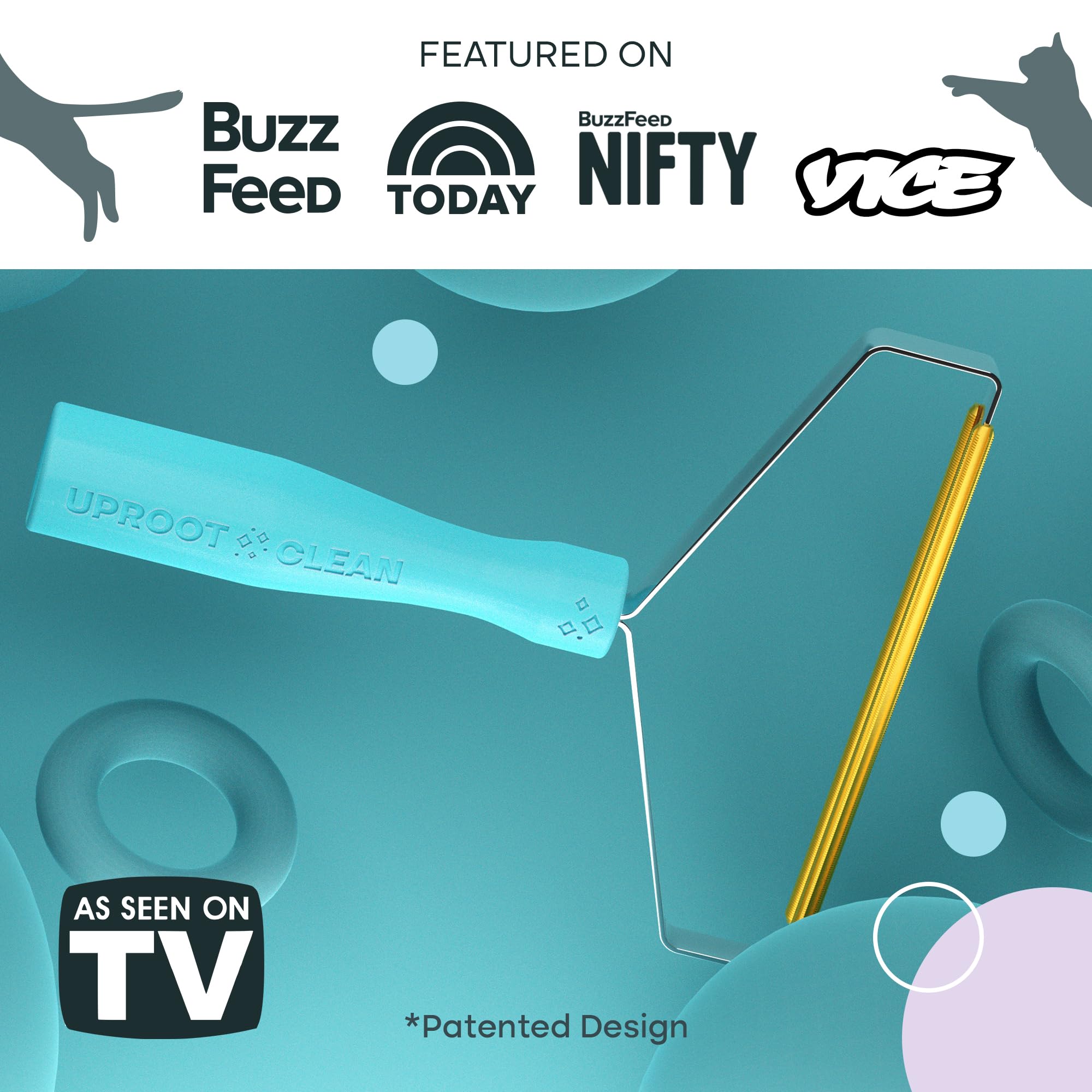 Uproot Cleaner Pro reusable design; eco-friendly, battery-free pet hair solution.