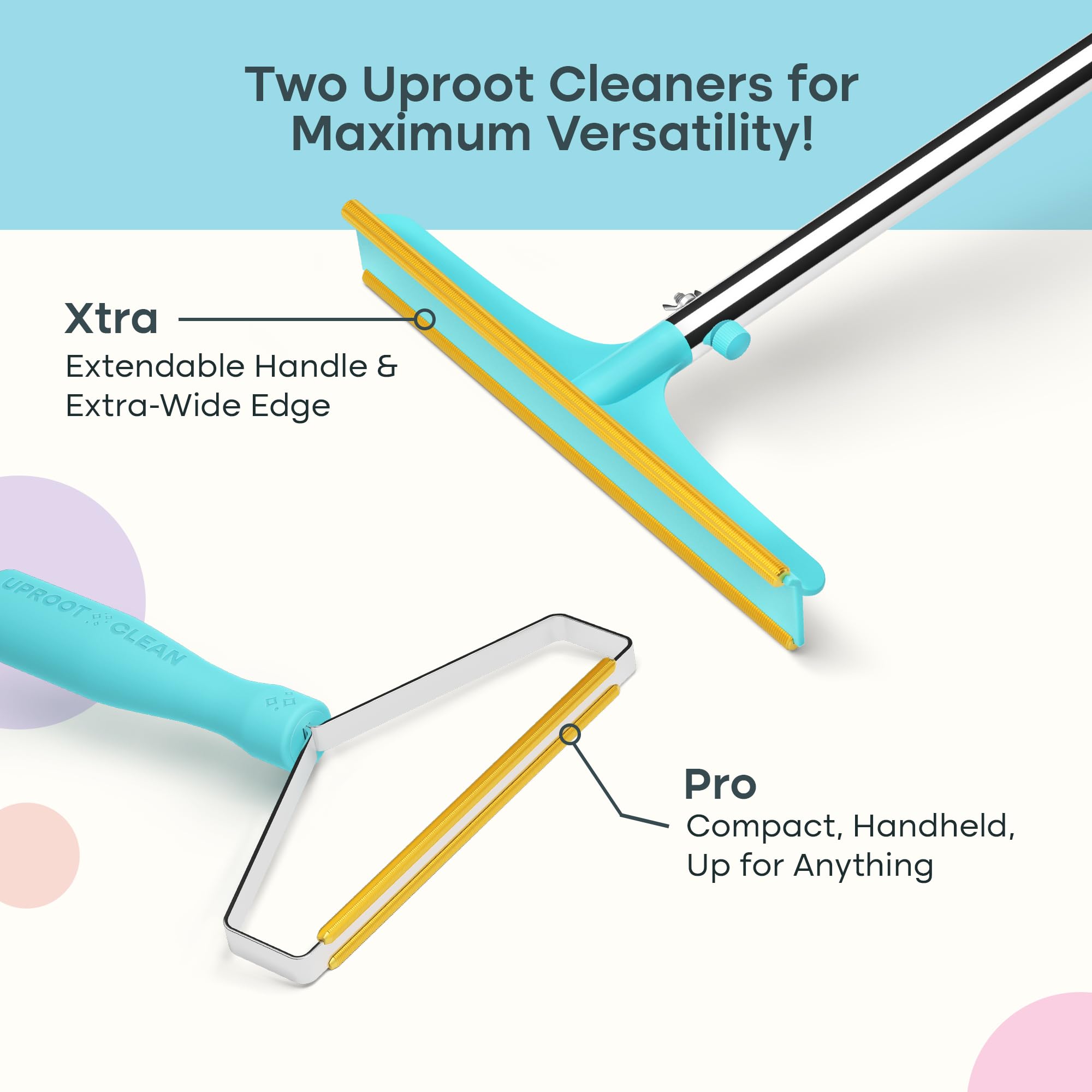 Uproot Cleaner Pro tackles pet hair on rugs and cat beds.