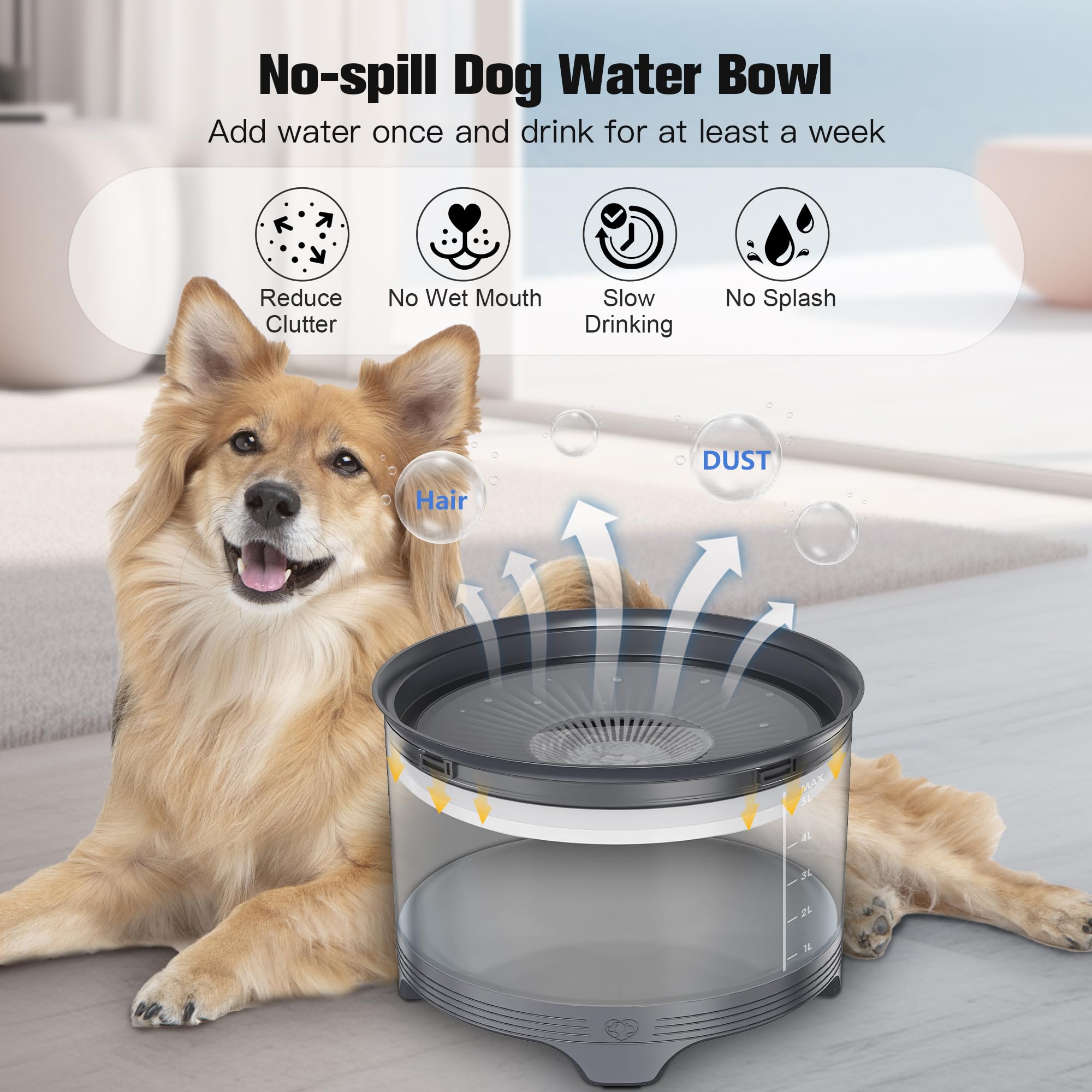 UPSKY anti-slip-base shows stable placement for mess-free feeding