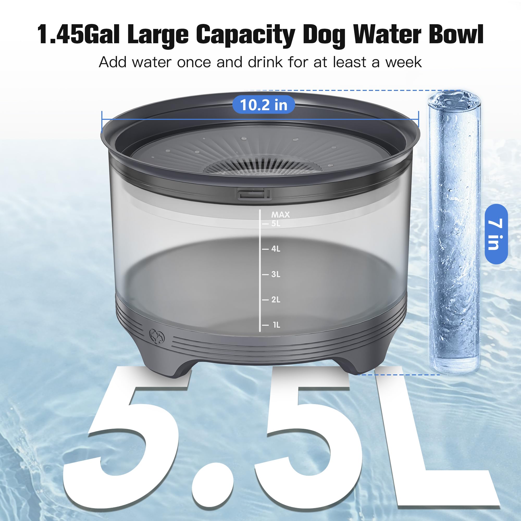 UPSKY no-spill design image highlights splash-proof feature preventing floor mess