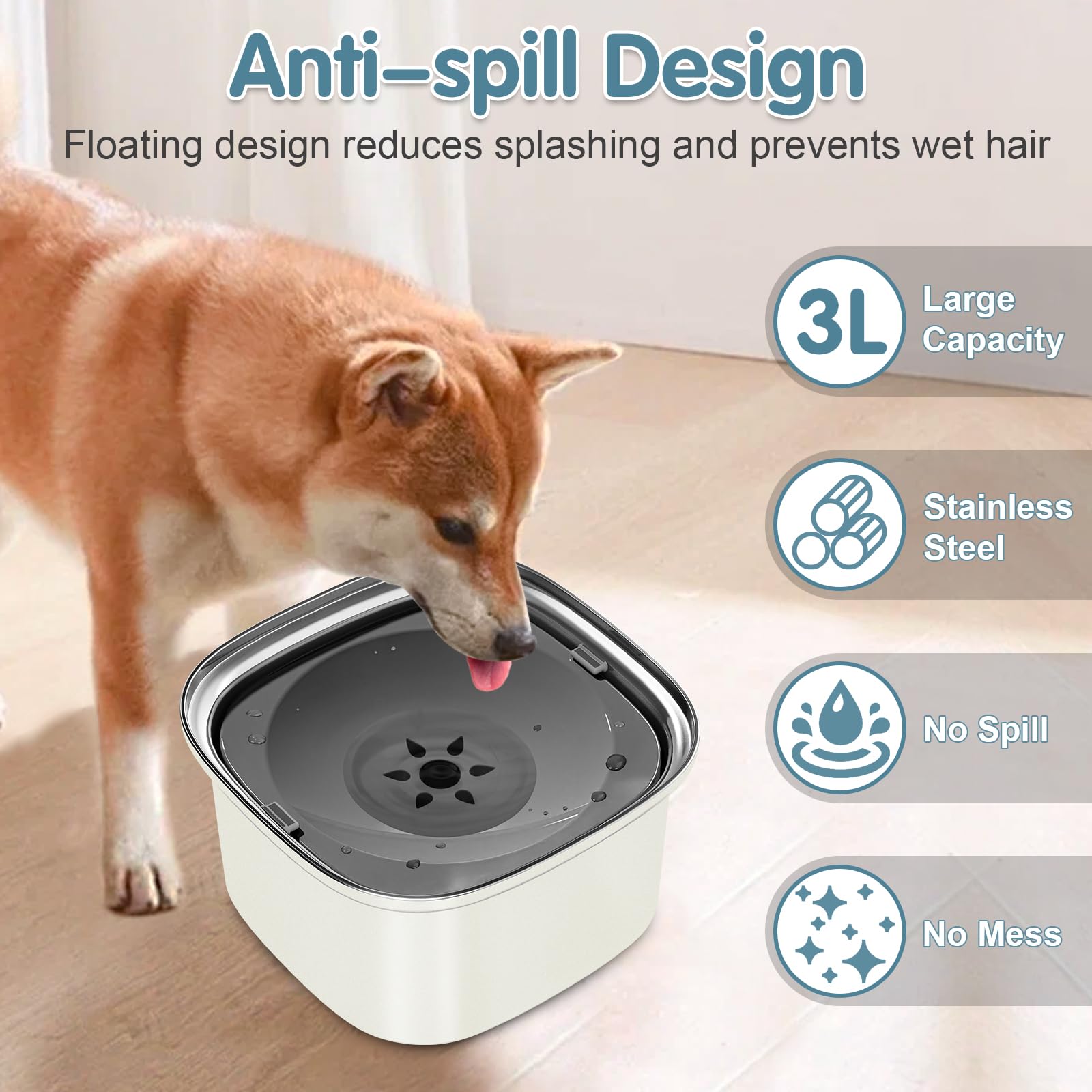 UPSKY non-slip bottom stabilizes the bowl on smooth surfaces.