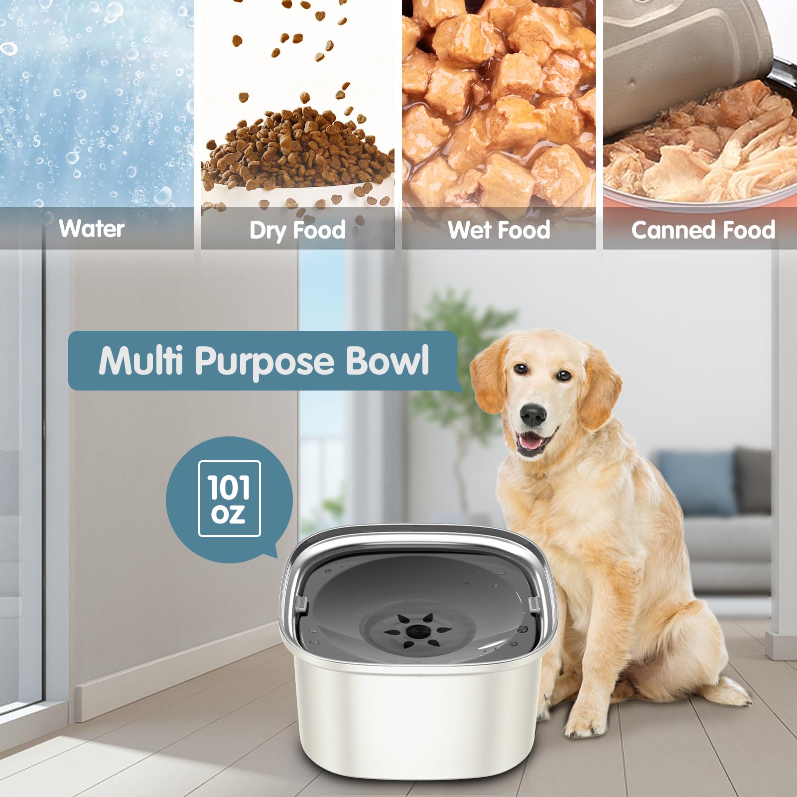 UPSKY 101oz capacity ideal for travel and multi-pet households.