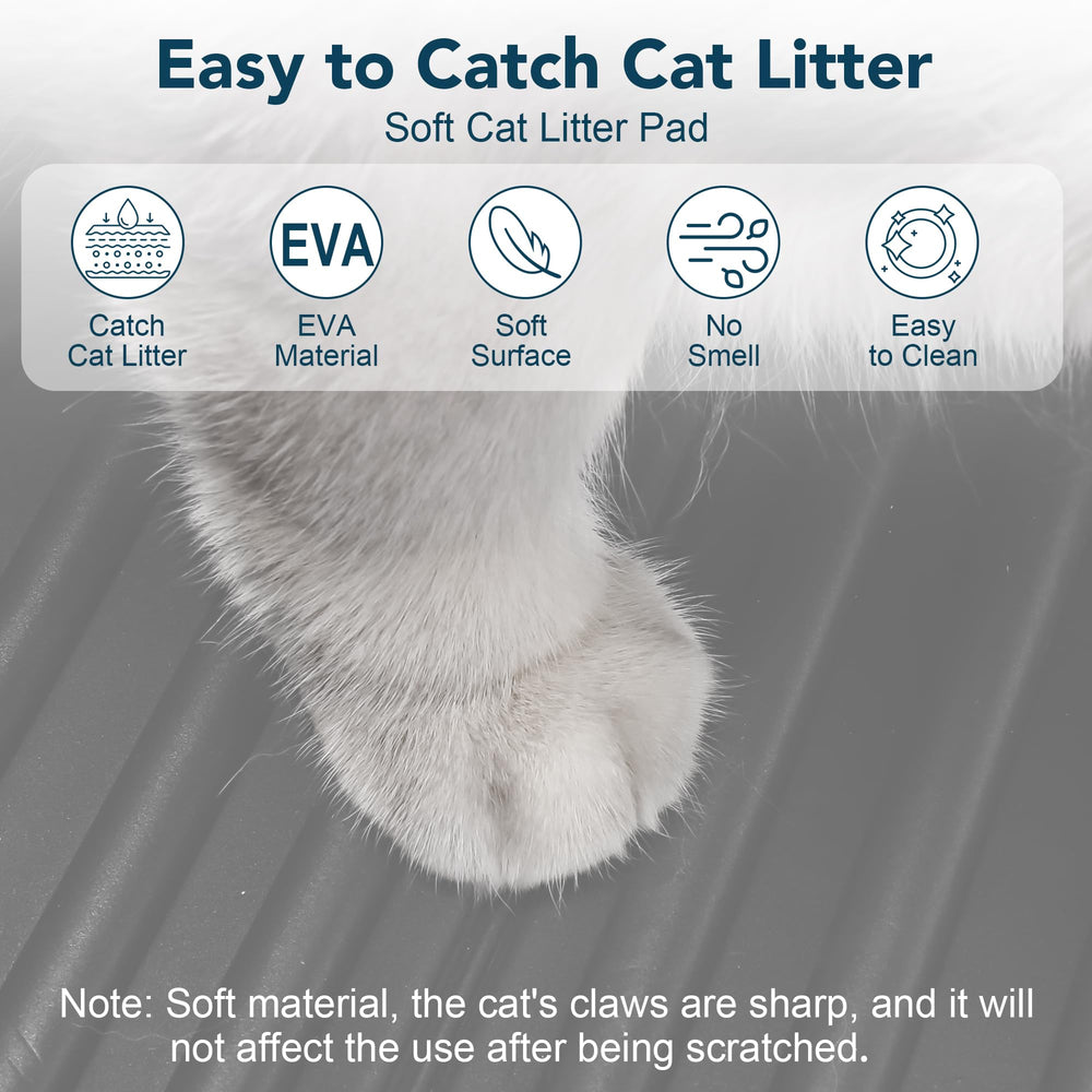 UPSKY Cat Litter Mat soft EVA material is gentle on paws and durable.
