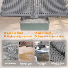 UPSKY Cat Litter Mat with waterproof raised edges protects floors from spills.