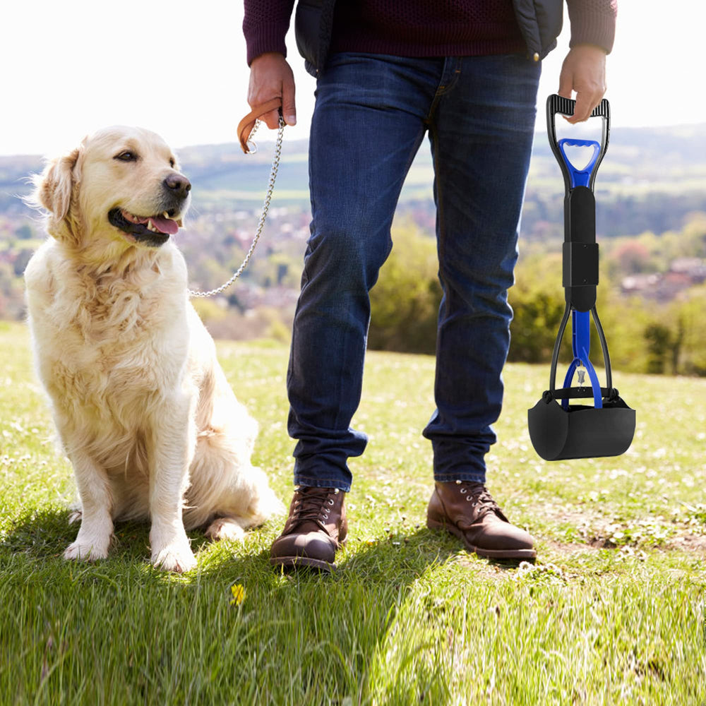 UPSKY Pooper Scooper used on grass, dirt, and gravel for versatile cleanup