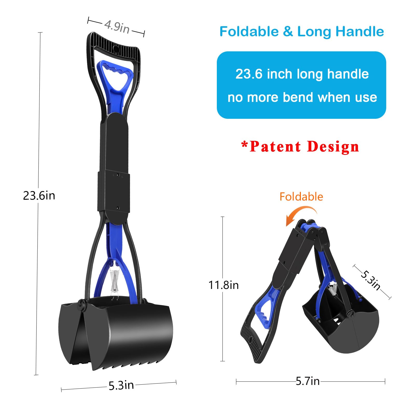 UPSKY Pooper Scooper with one-handed operation for quick pickups