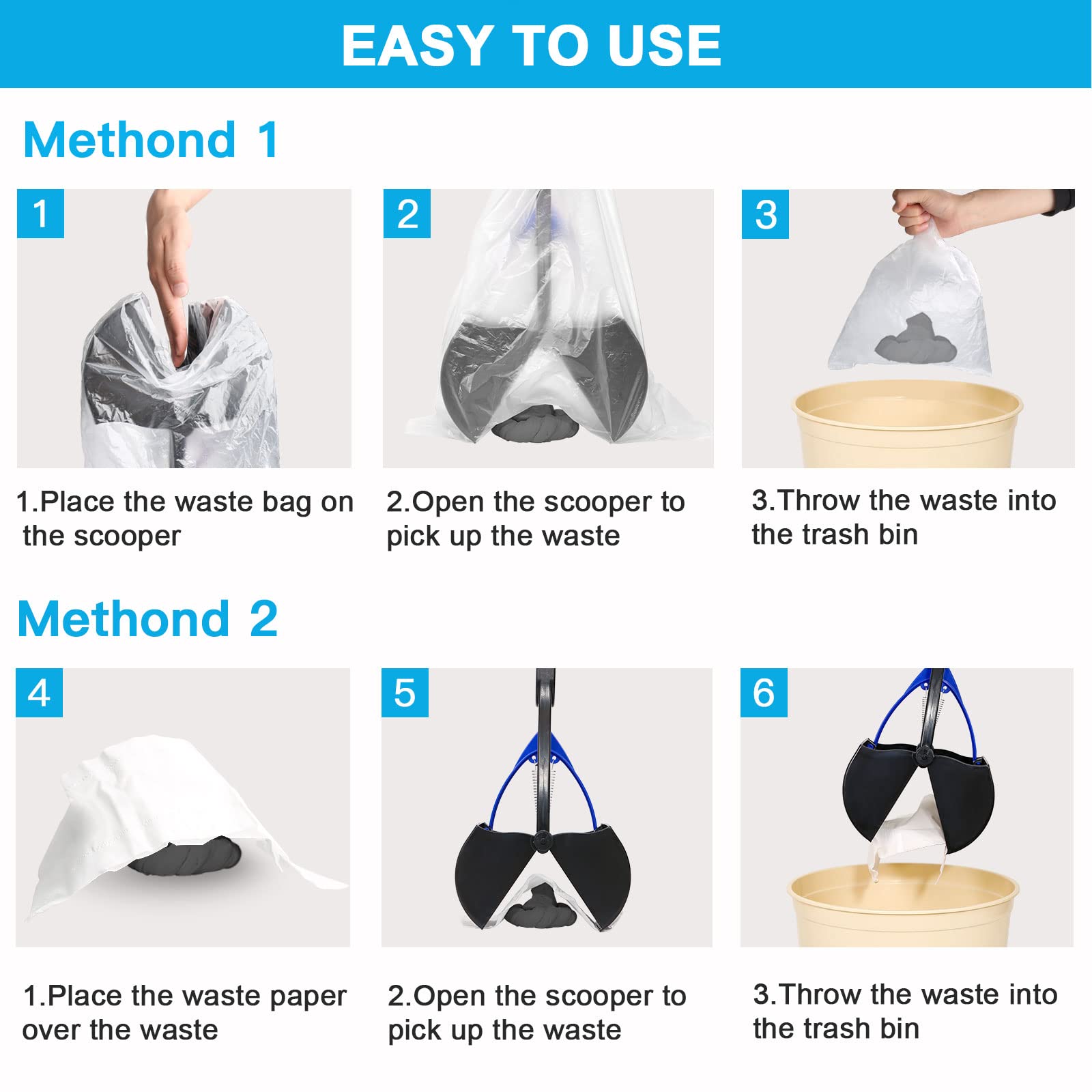 UPSKY Pooper Scooper spring action enables smooth, controlled scooping