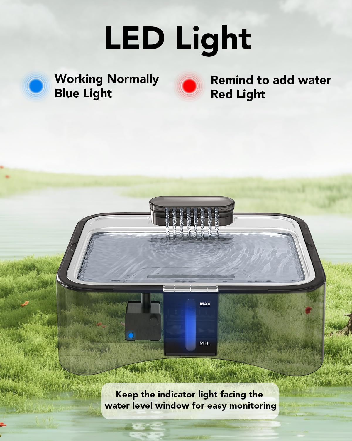 UPSKY replacement filters keep water fresh with ongoing filtration.