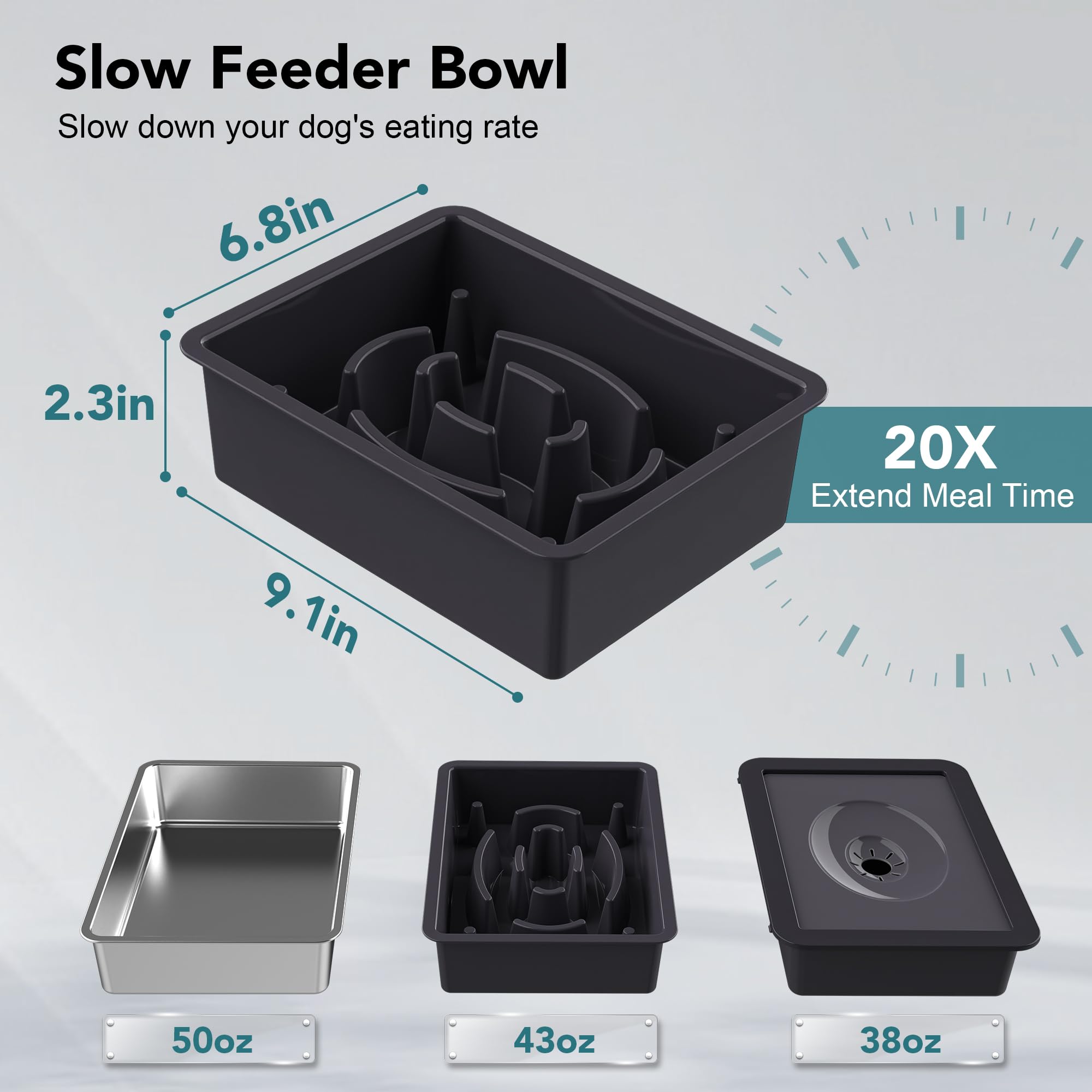 UPSKY no-spill water bowl with floating disk reduces splashes and keeps chins dry.