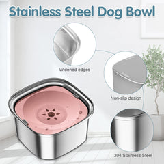 UPSKY 3L dog water bowl stainless steel construction for durability.