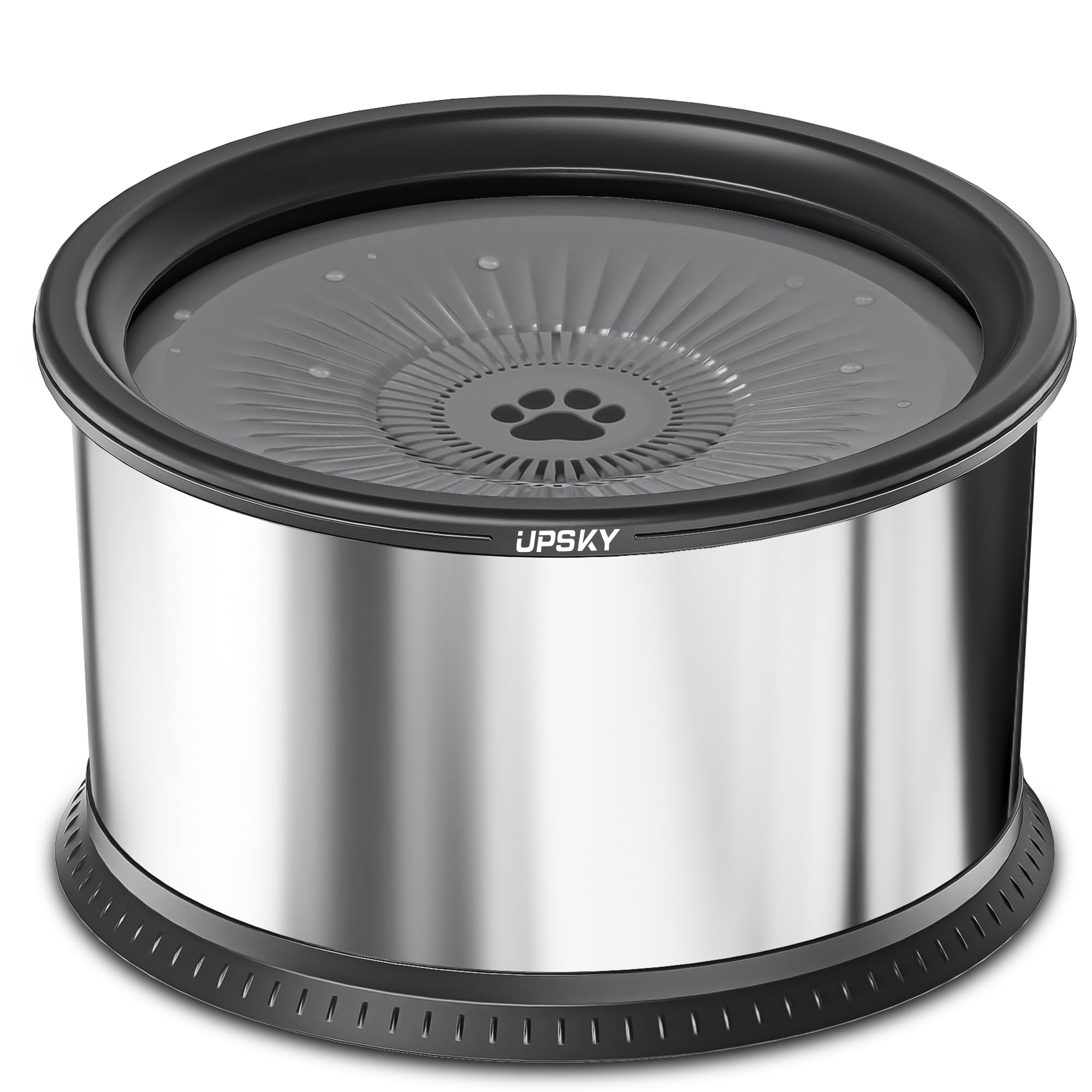 UpSky 6.5L large-capacity dog water bowl top view showing ample hydration for big pets.