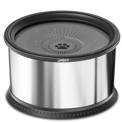 UpSky 6.5L large-capacity dog water bowl top view showing ample hydration for big pets.