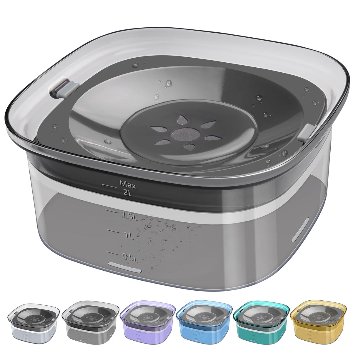 UPSKY 70oz dog water bowl with large capacity for longer hydration on trips or at home.