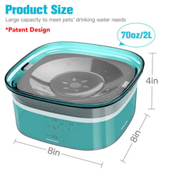 UpSky dog water bowl with lid close-up highlighting spill-proof design