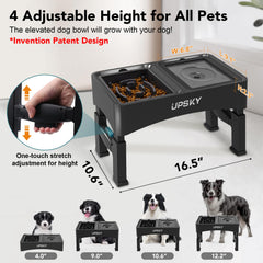 UPSKY adjustable-height feature at four levels for different sizes.