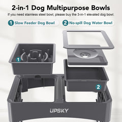 UpSky anti-slip base keeps bowls steady during feeding sessions.
