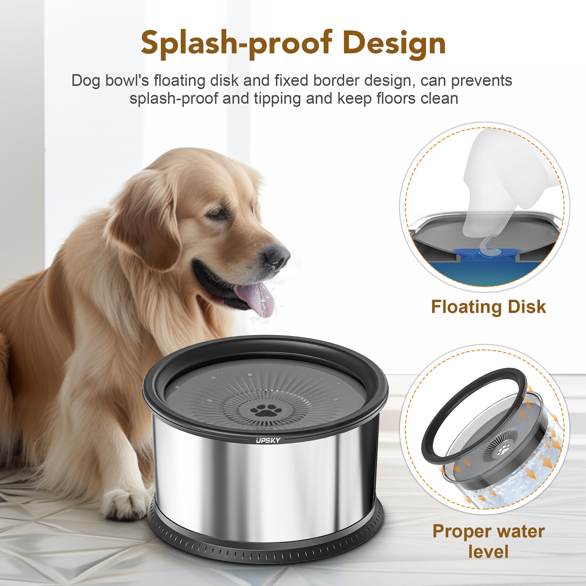 UpSky anti-spill mat with fixed frame demonstrating stable water intake.