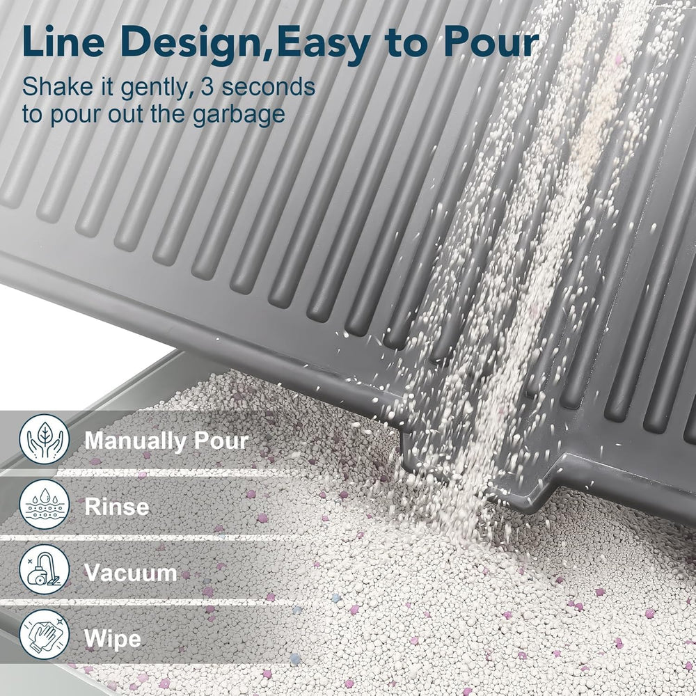 UPSKY cat litter mat easy-clean surface cleans quickly after use.