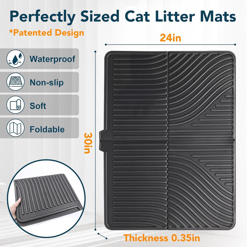 UPSKY cat litter mat large-31x24 size provides broad scatter control around the box.