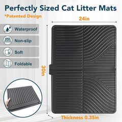 UPSKY cat litter mat large-31x24 size provides broad scatter control around the box.