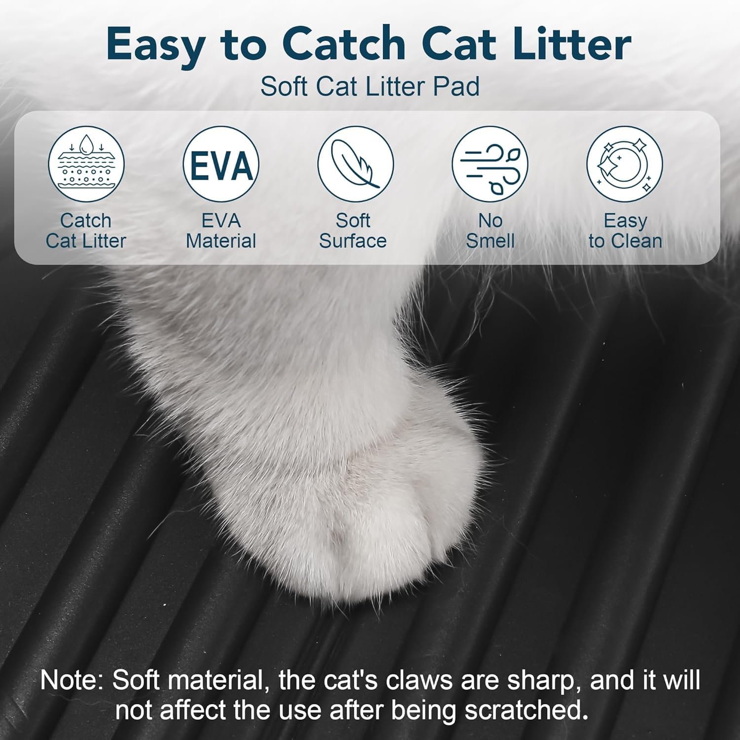 UPSKY cat litter mat soft-eva-material gentle on paws with durable performance.