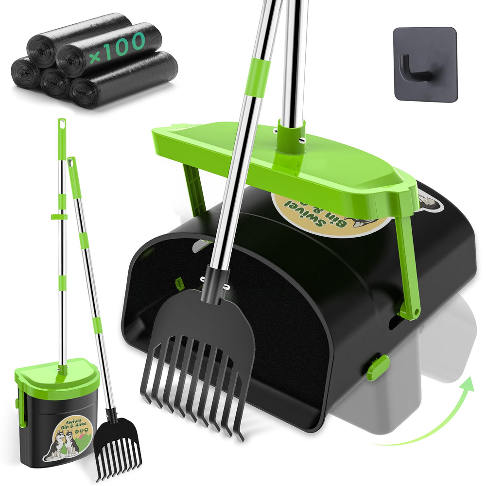 UPSKY dog pooper scooper with swivel bin lid for easy waste disposal