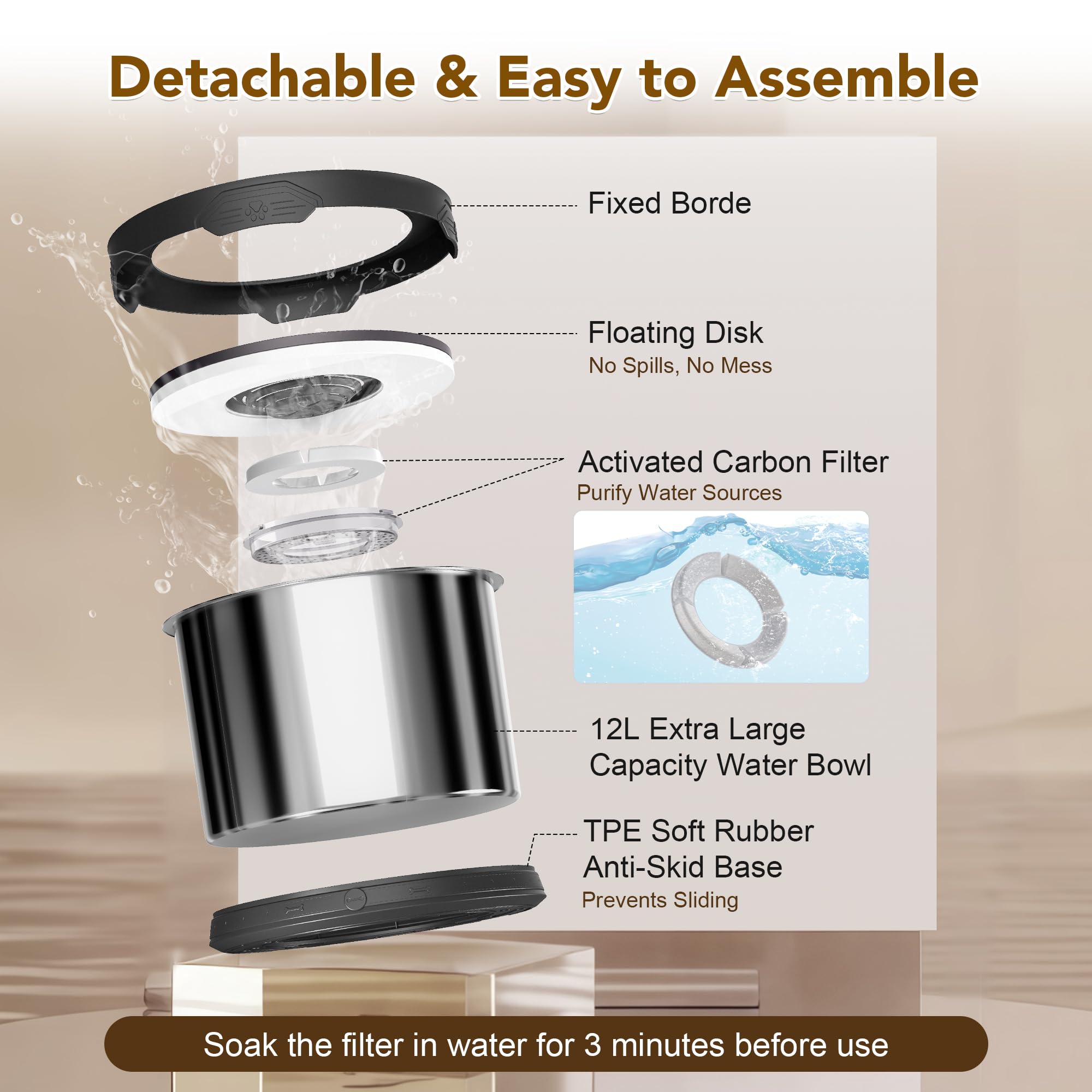 UPSKY black stainless steel bowl complements home décor