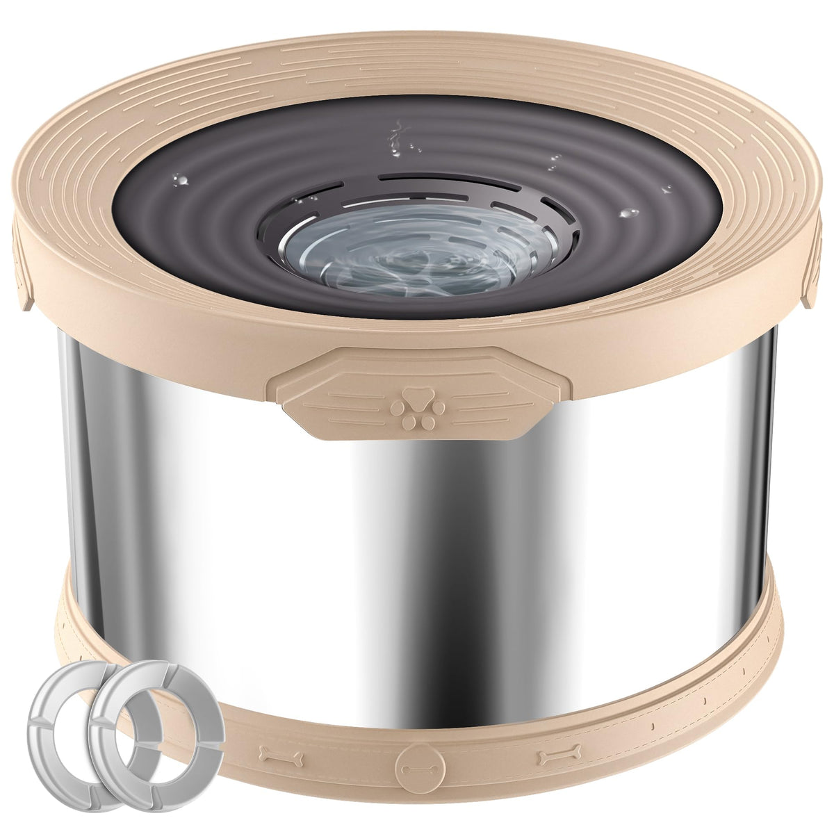 UPSKY no-spill 10L bowl top view highlights large capacity for multi-pet homes and outdoors