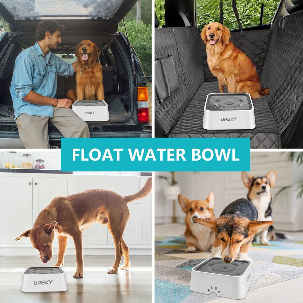 UPSKY dog water bowl in car setup for on-the-go hydration.