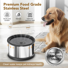 UpSky heavy-duty stainless-steel construction emphasizes durability for energetic dogs.