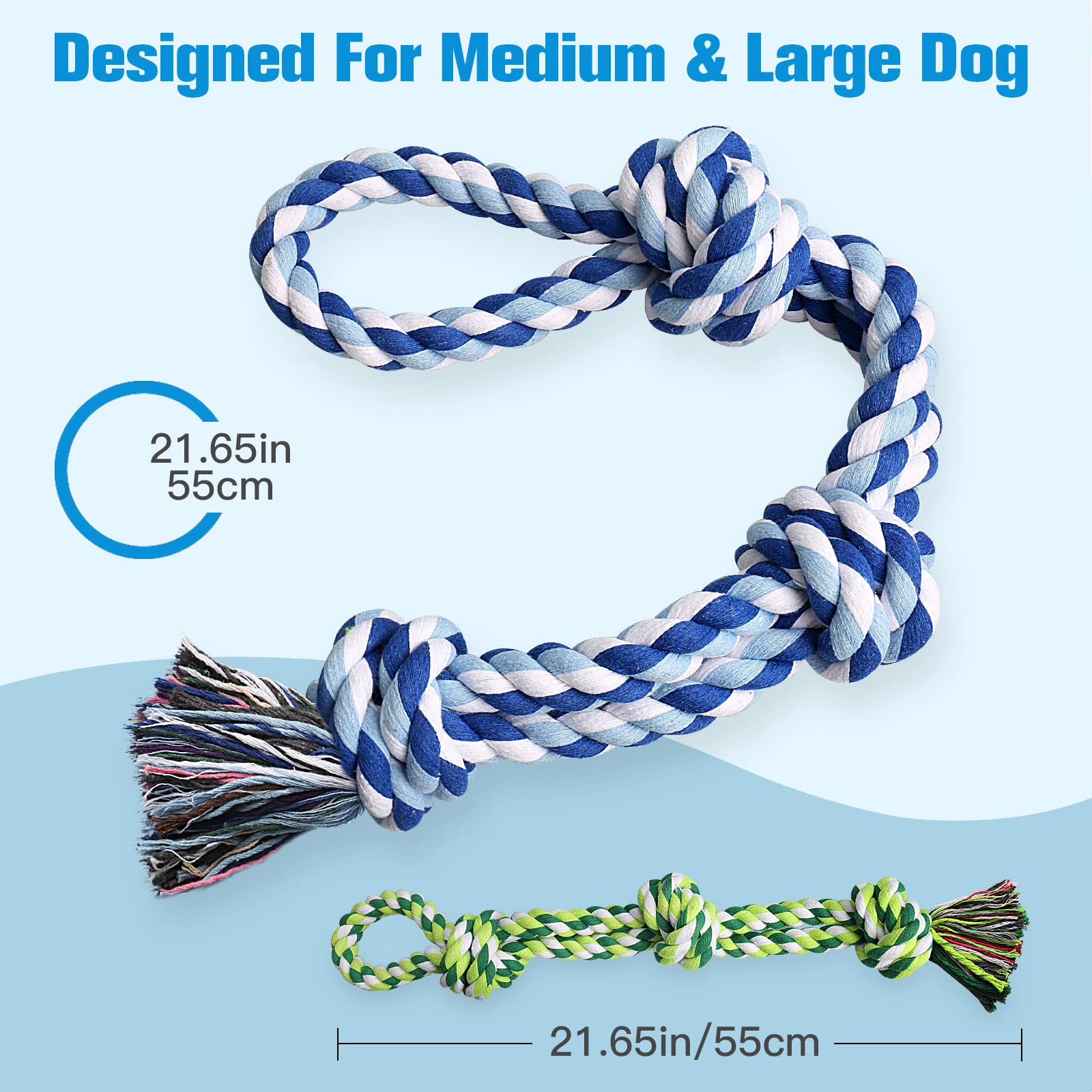 UPSKY natural cotton dog toy dental-cleaning fibers gently floss teeth.