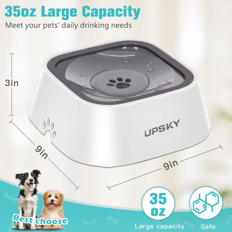 UPSKY no-slip pet water dispenser stabilizes the bowl during feeding