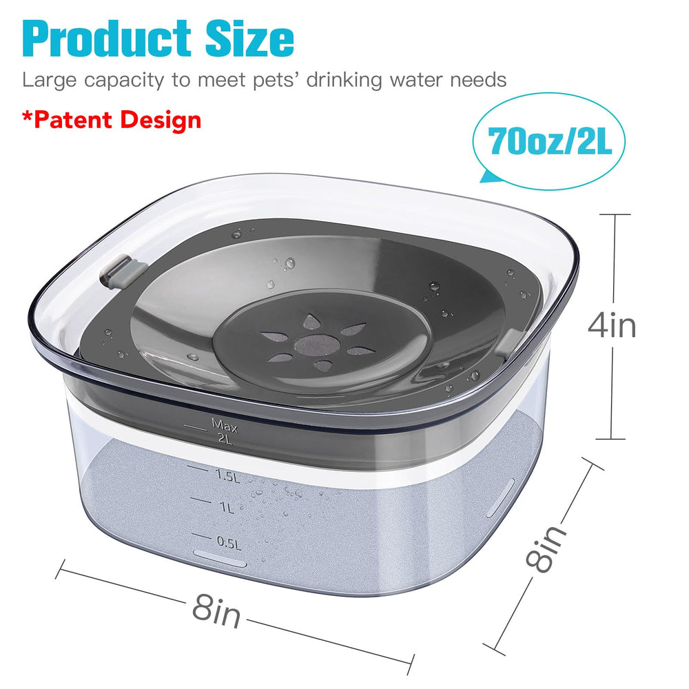 UPSKY no-spill design bowl reduces splash during pet drinking
