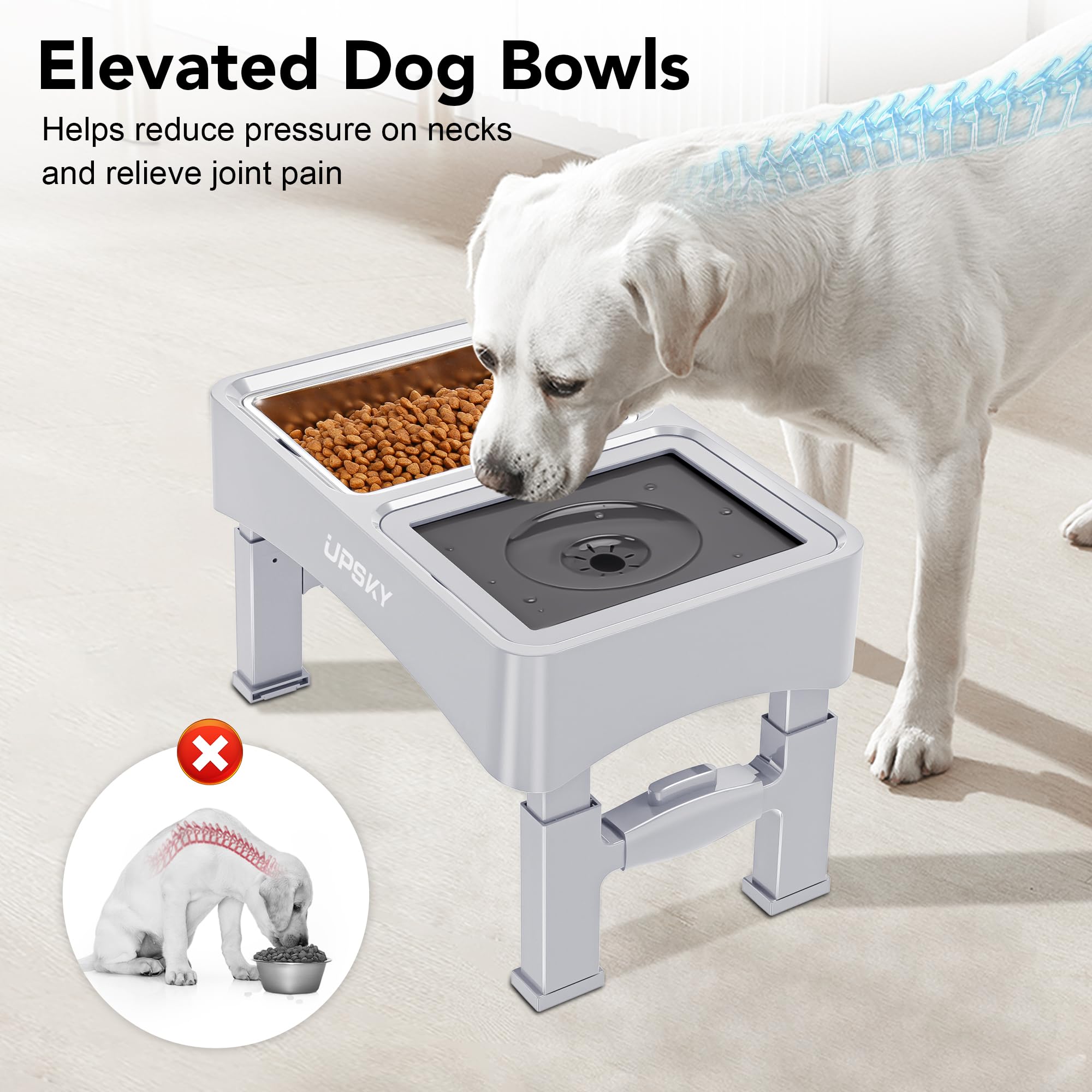 UPSKY no-spill water disk reduces splashes and chin wetness