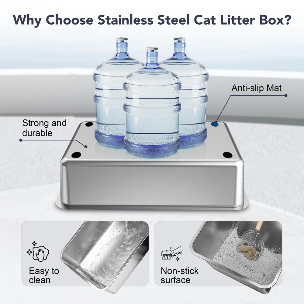Upsky scoop and mat included simplify post-use cleanup and setup.