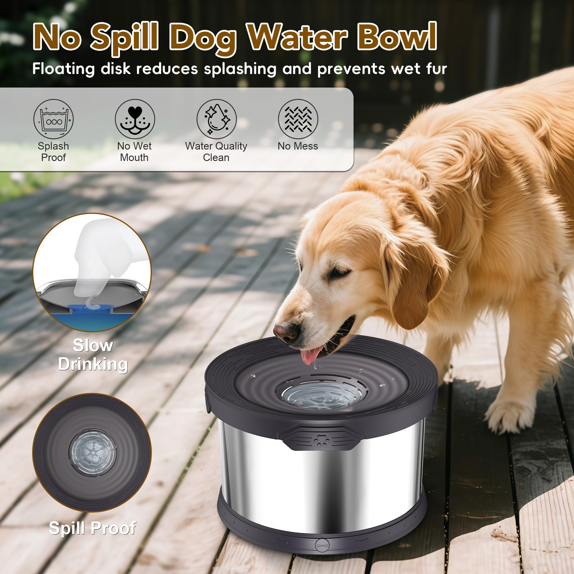 UPSKY slow-drink design minimizes splashes and keeps the area neat.