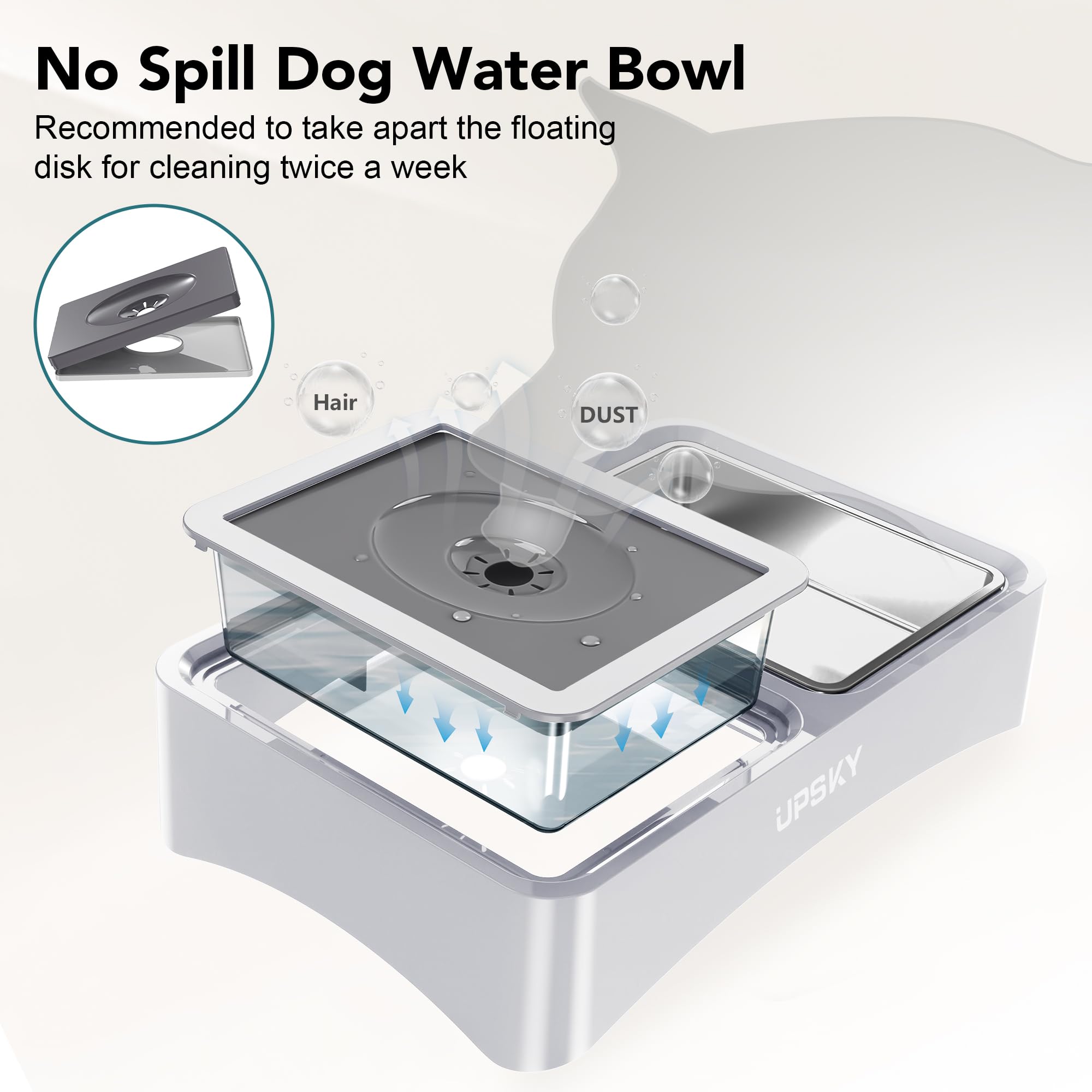 UPSKY slow-feeder with oval ridge slows eating calmly