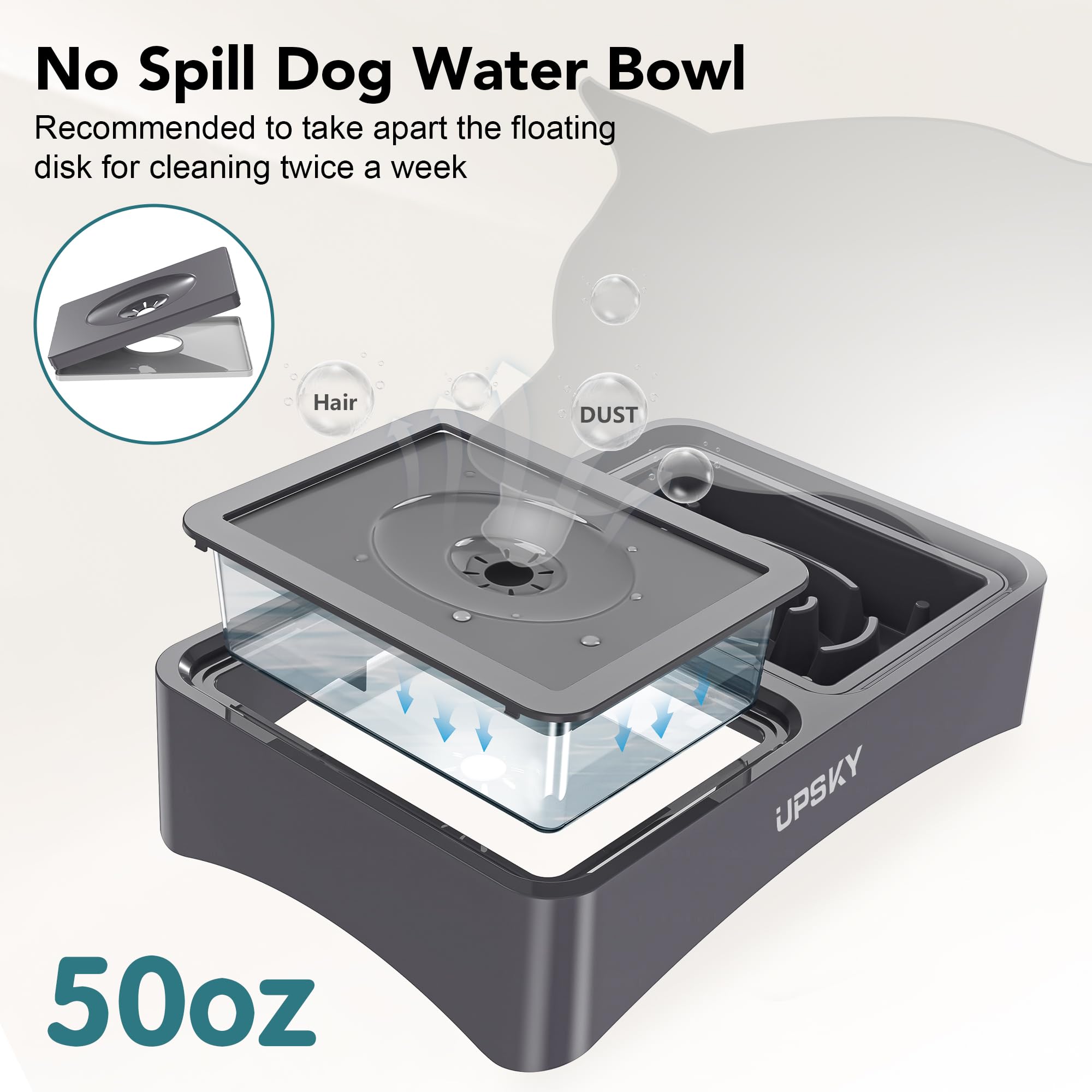 UPSKY stainless steel dog bowls stay corrosion-free and easy to clean