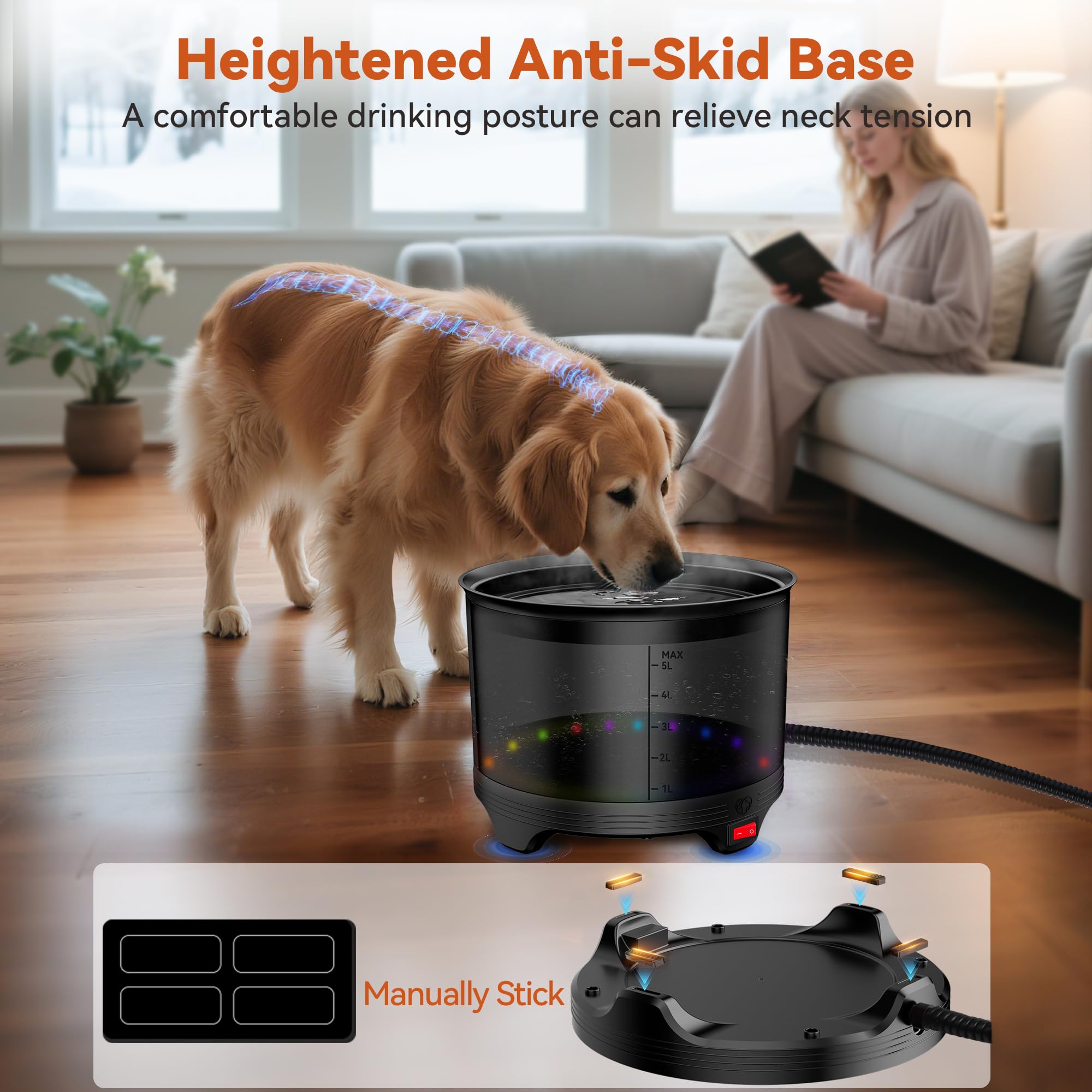 UPSKYPET large capacity reduces refills during busy days
