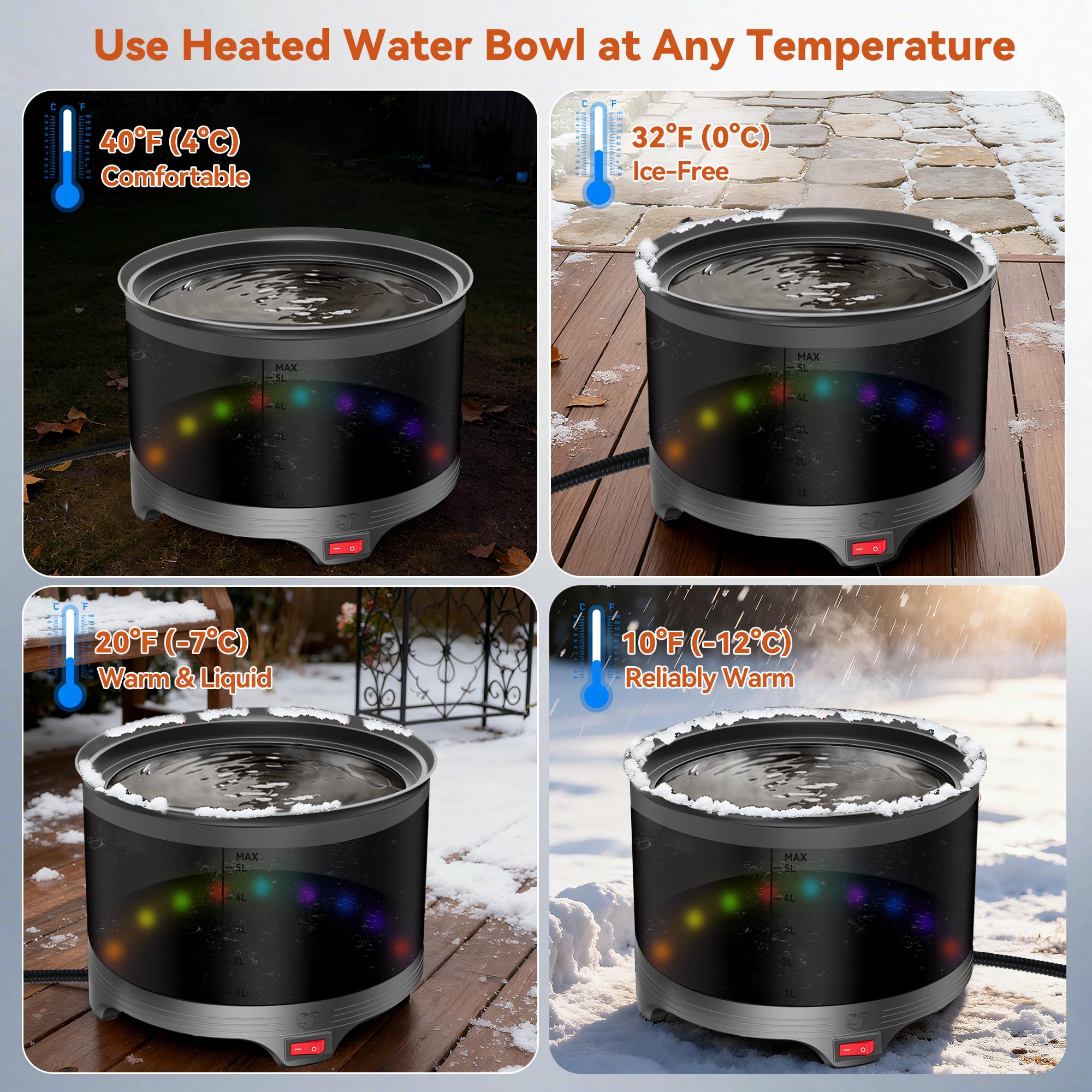UPSKYPET LED neon status light provides ambient visibility in outdoor spaces.