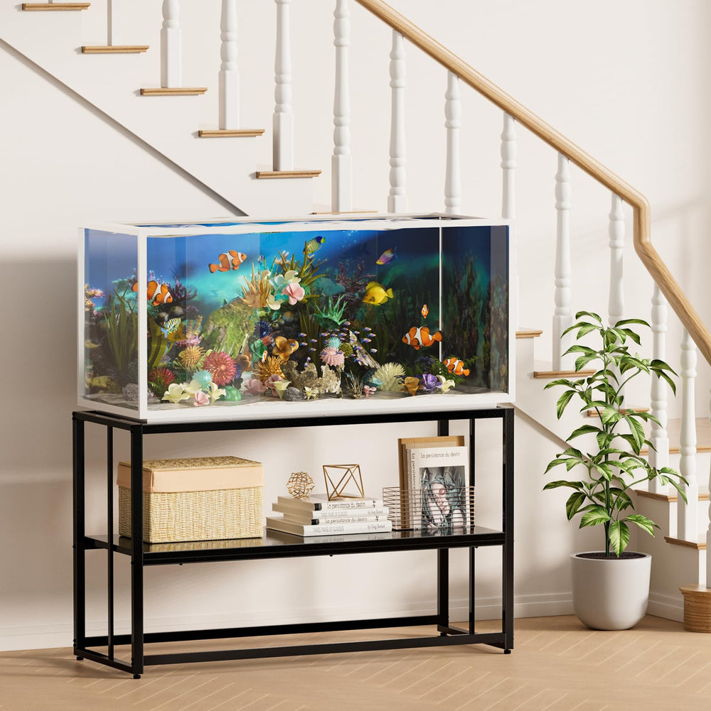 Urban Deco stand demonstrates 900 lb capacity for heavy aquariums.