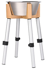 URBUDDIES elevated dog bowl assembly provides a stable setup for easy feeding of large dogs.