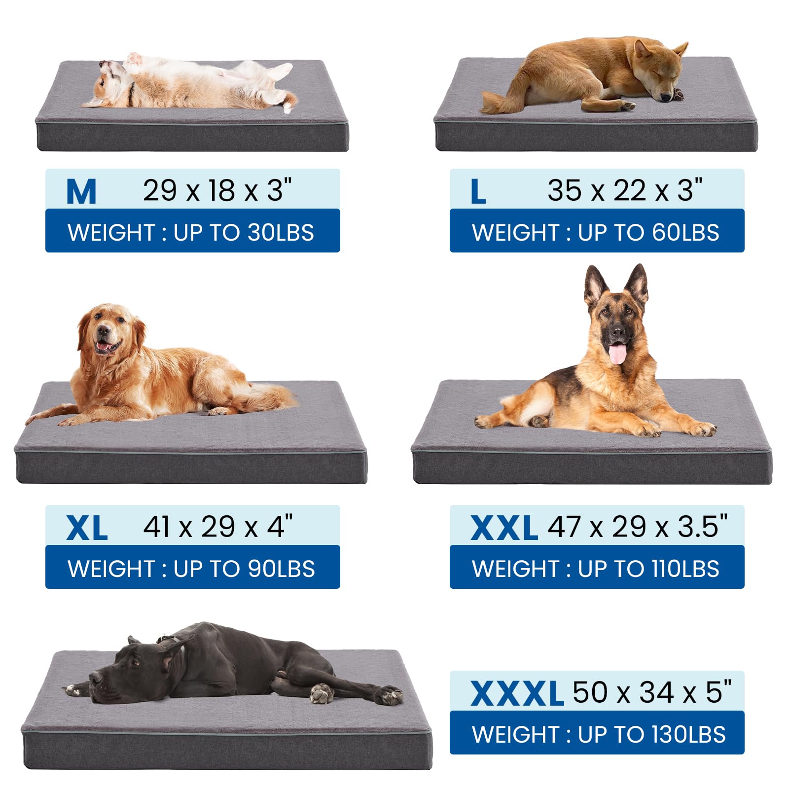 URGVANZ PET XL 41x29-inch bed supports large breeds up to 100 lbs.