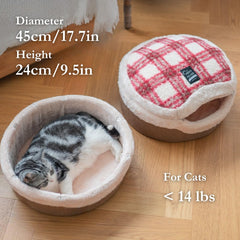 Urnat Cat Cave Bed lid attachment with buttons easy to remove for versatility.